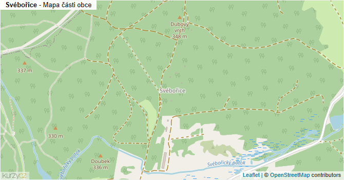 Svébořice - mapa části obce