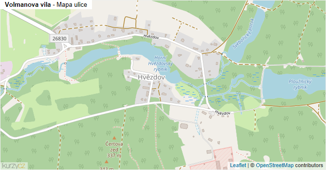 Volmanova vila - mapa ulice