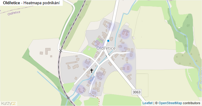 Oldřetice - mapa podnikání
