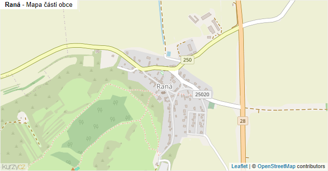 Raná - mapa části obce