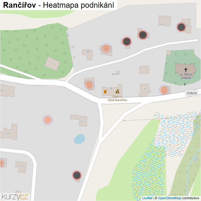 Mapa Rančířov - Firmy v obci.