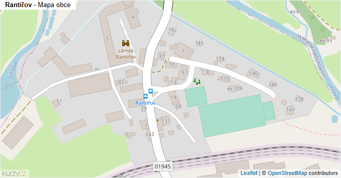 Rantířov - mapa obce