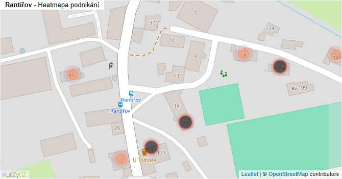 Rantířov - mapa podnikání