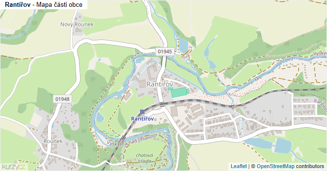Rantířov - mapa části obce