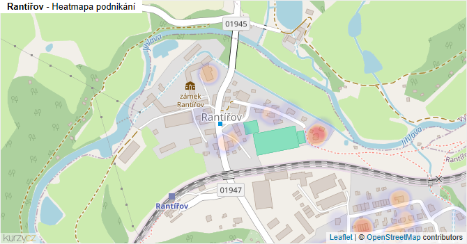 Rantířov - mapa podnikání