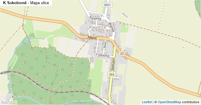K Sokolovně - mapa ulice