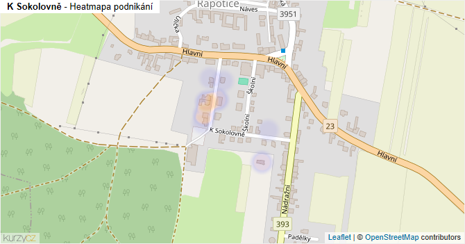 K Sokolovně - mapa podnikání