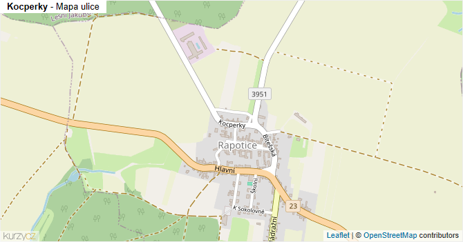 Kocperky - mapa ulice