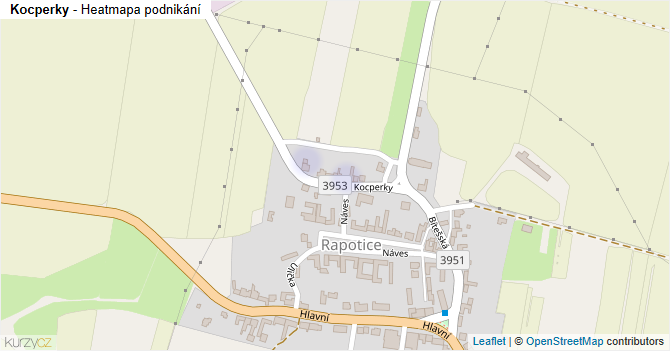Kocperky - mapa podnikání