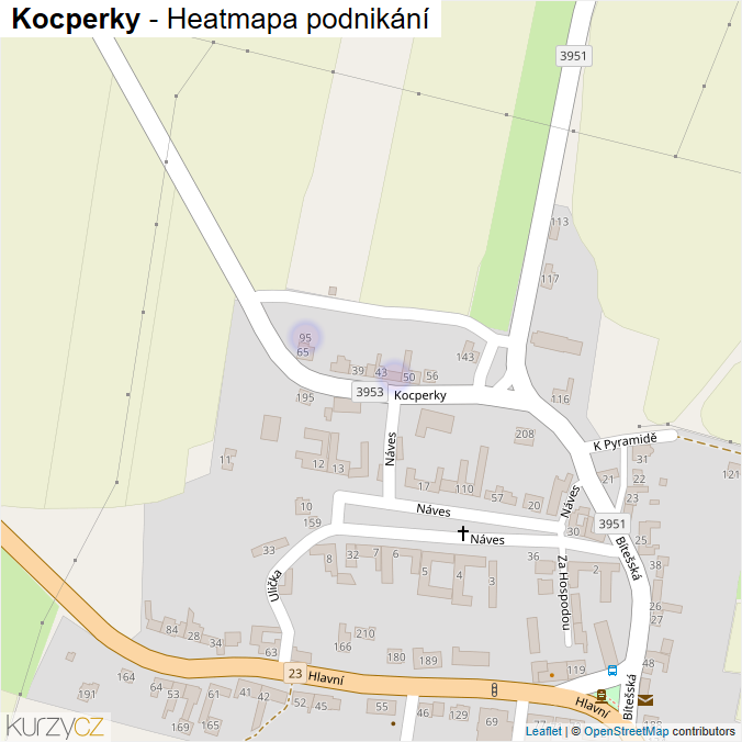 Mapa Kocperky - Firmy v ulici.