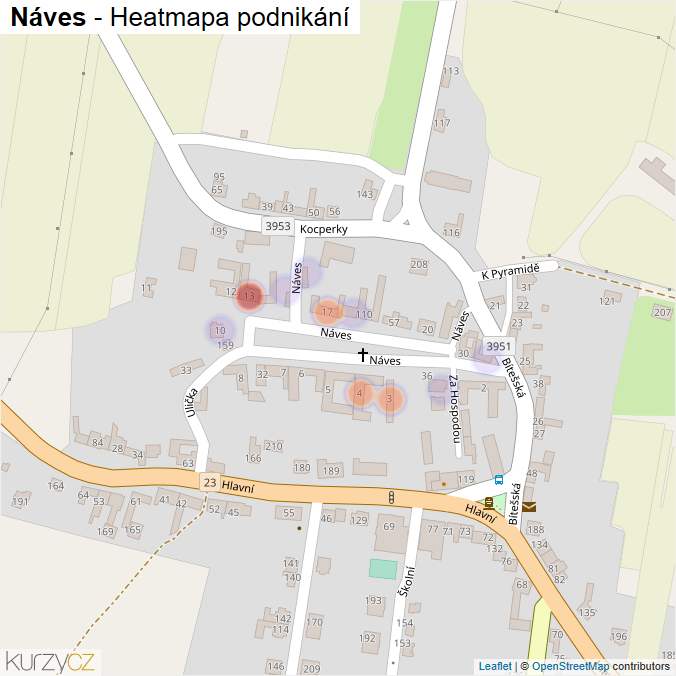 Mapa Náves - Firmy v ulici.