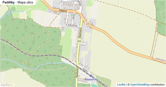 Padělky - mapa ulice