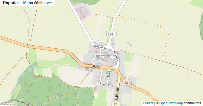 Rapotice - mapa části obce