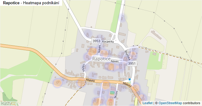 Rapotice - mapa podnikání