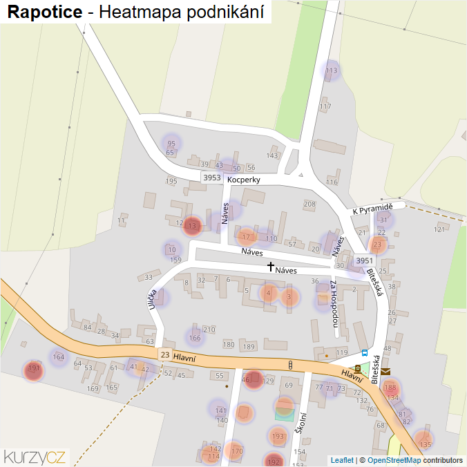 Mapa Rapotice - Firmy v části obce.