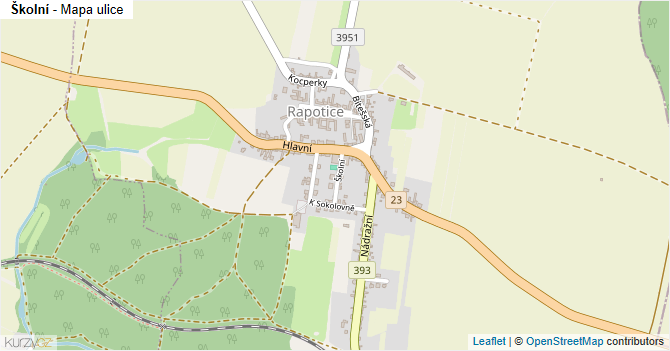 Školní - mapa ulice