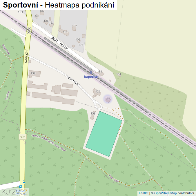 Mapa Sportovní - Firmy v ulici.