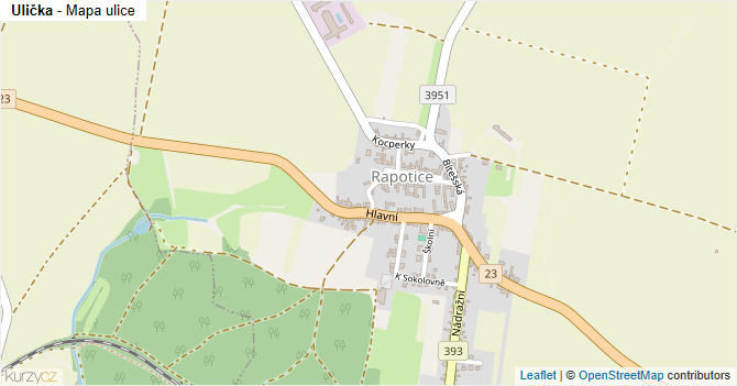 Ulička - mapa ulice