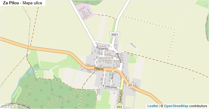 Za Pilou - mapa ulice