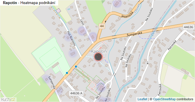 Rapotín - mapa podnikání