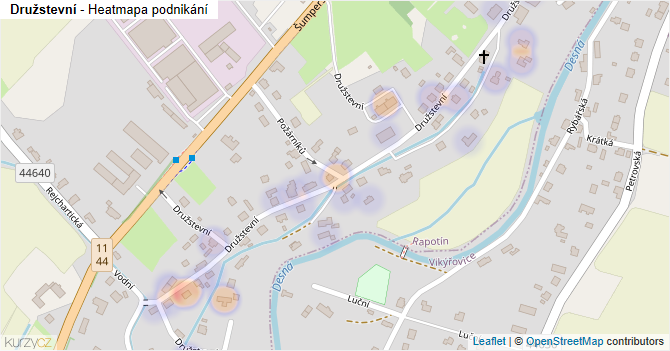 Družstevní - mapa podnikání