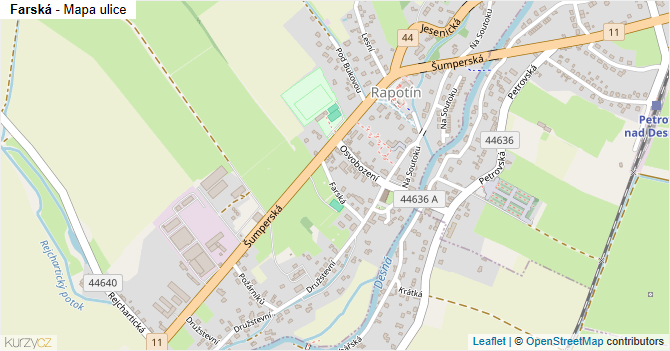 Farská - mapa ulice