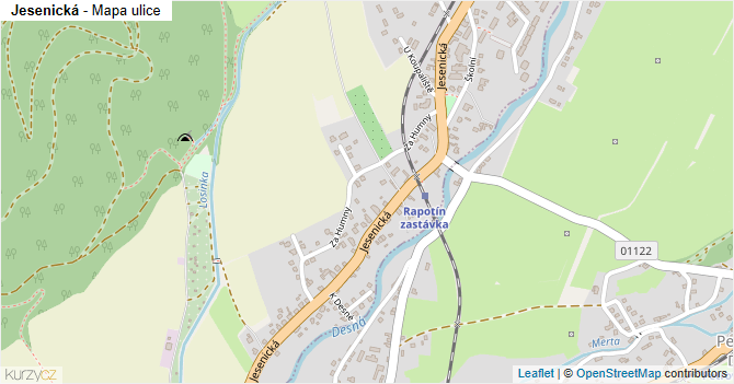 Jesenická - mapa ulice