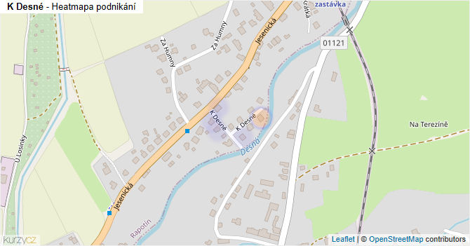 K Desné - mapa podnikání
