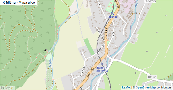 K Mlýnu - mapa ulice