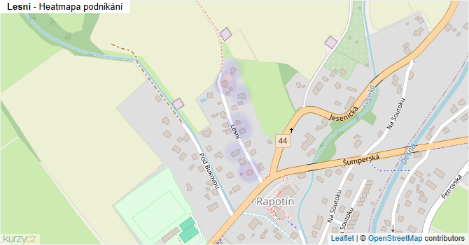 Lesní - mapa podnikání