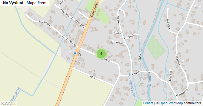 Na Výsluní - mapa firem
