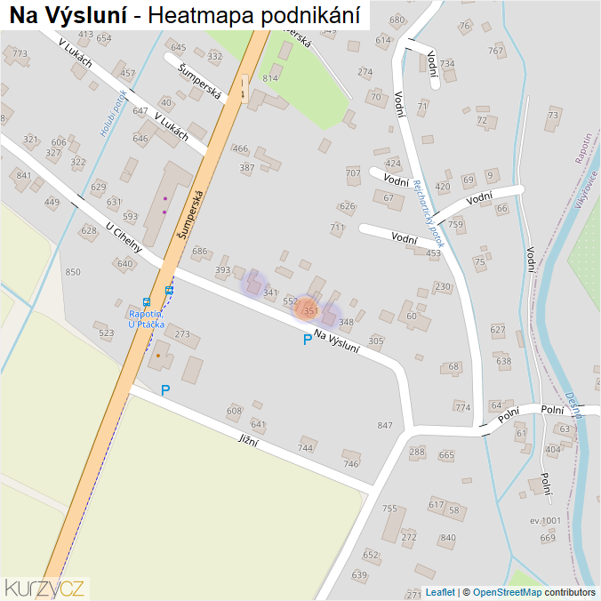 Mapa Na Výsluní - Firmy v ulici.