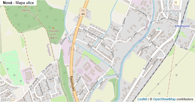 Nová - mapa ulice