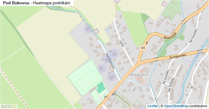 Pod Bukovou - mapa podnikání