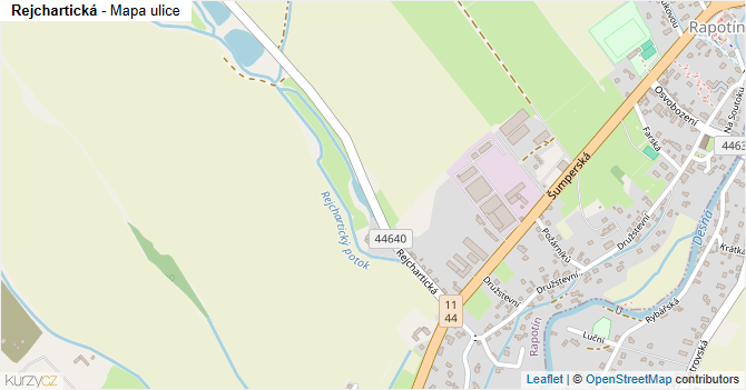 Rejchartická - mapa ulice