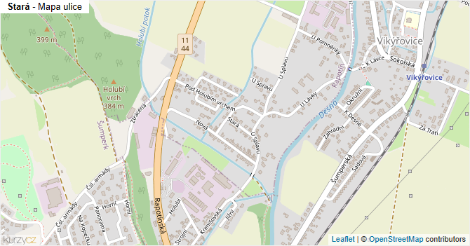 Stará - mapa ulice