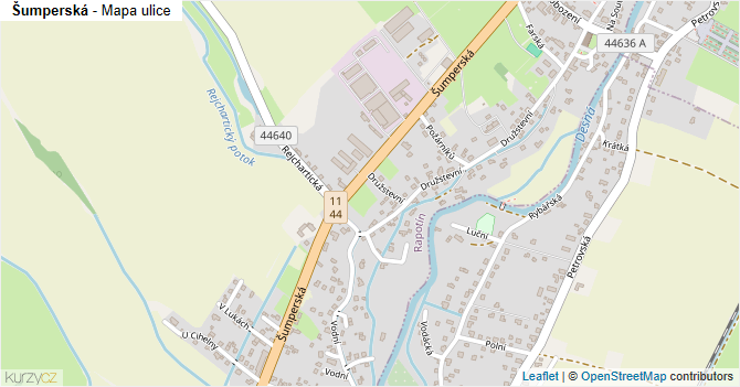Šumperská - mapa ulice