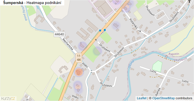 Šumperská - mapa podnikání
