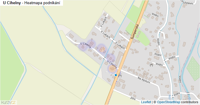 U Cihelny - mapa podnikání