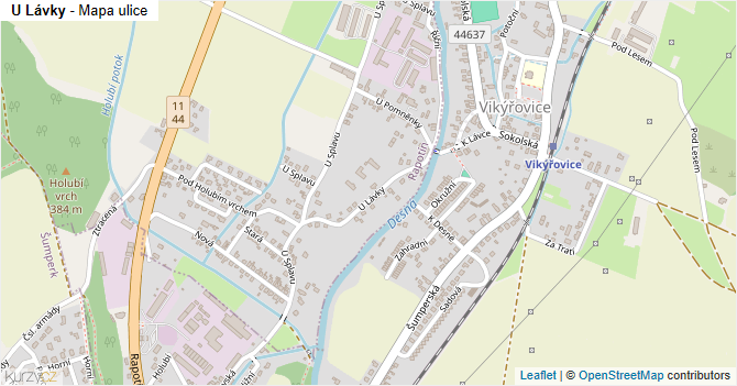 U Lávky - mapa ulice