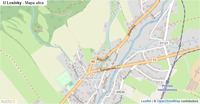 U Losinky - mapa ulice