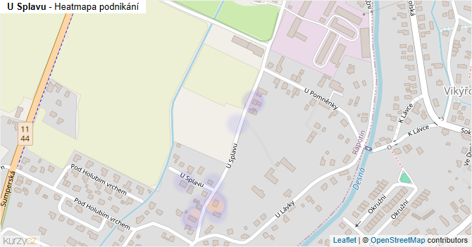 U Splavu - mapa podnikání