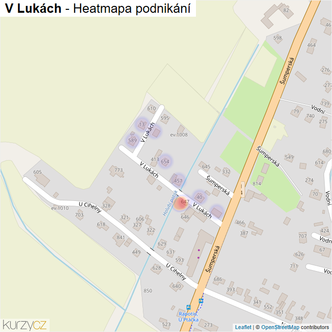 Mapa V Lukách - Firmy v ulici.