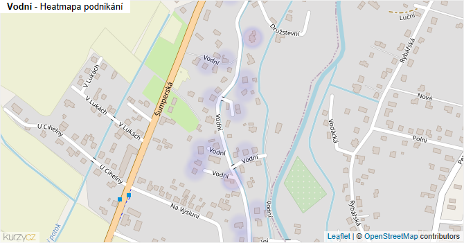 Vodní - mapa podnikání