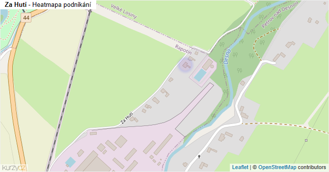 Za Hutí - mapa podnikání