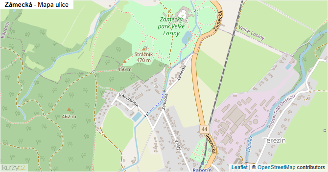 Zámecká - mapa ulice