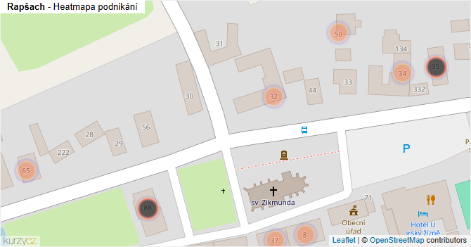 Rapšach - mapa podnikání
