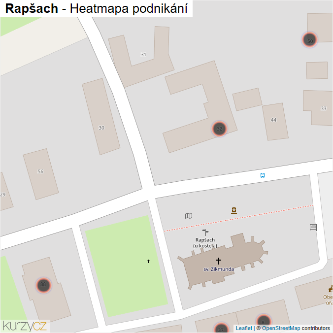 Mapa Rapšach - Firmy v obci.
