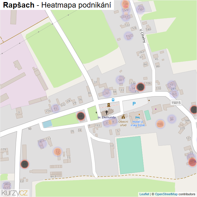 Mapa Rapšach - Firmy v části obce.