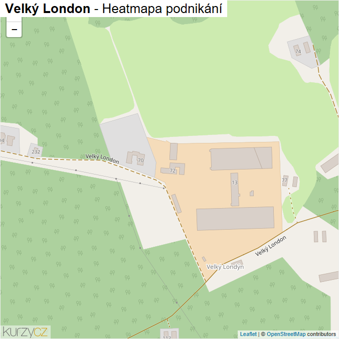Mapa Velký London - Firmy v ulici.